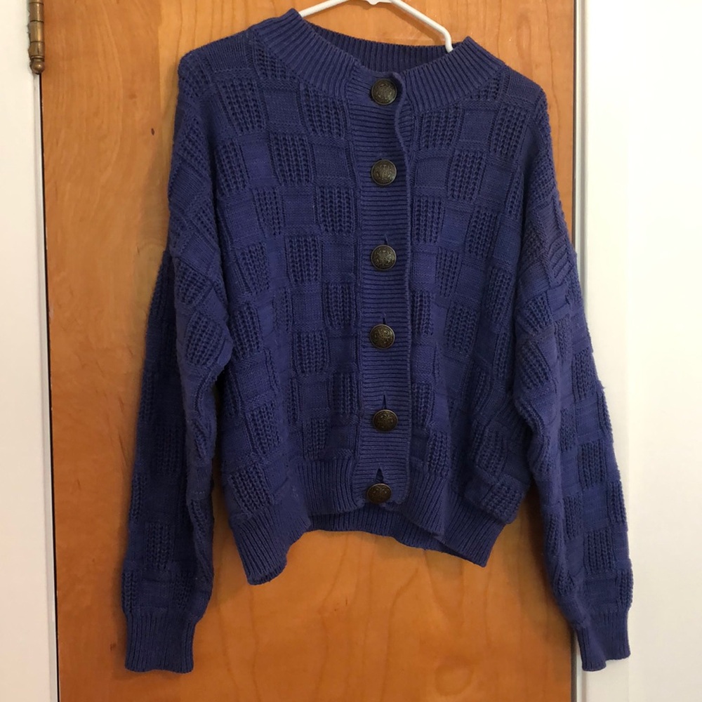 90s Blue Cardigan Sweater